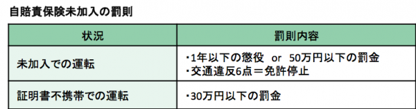 自賠責保険の概要ー表